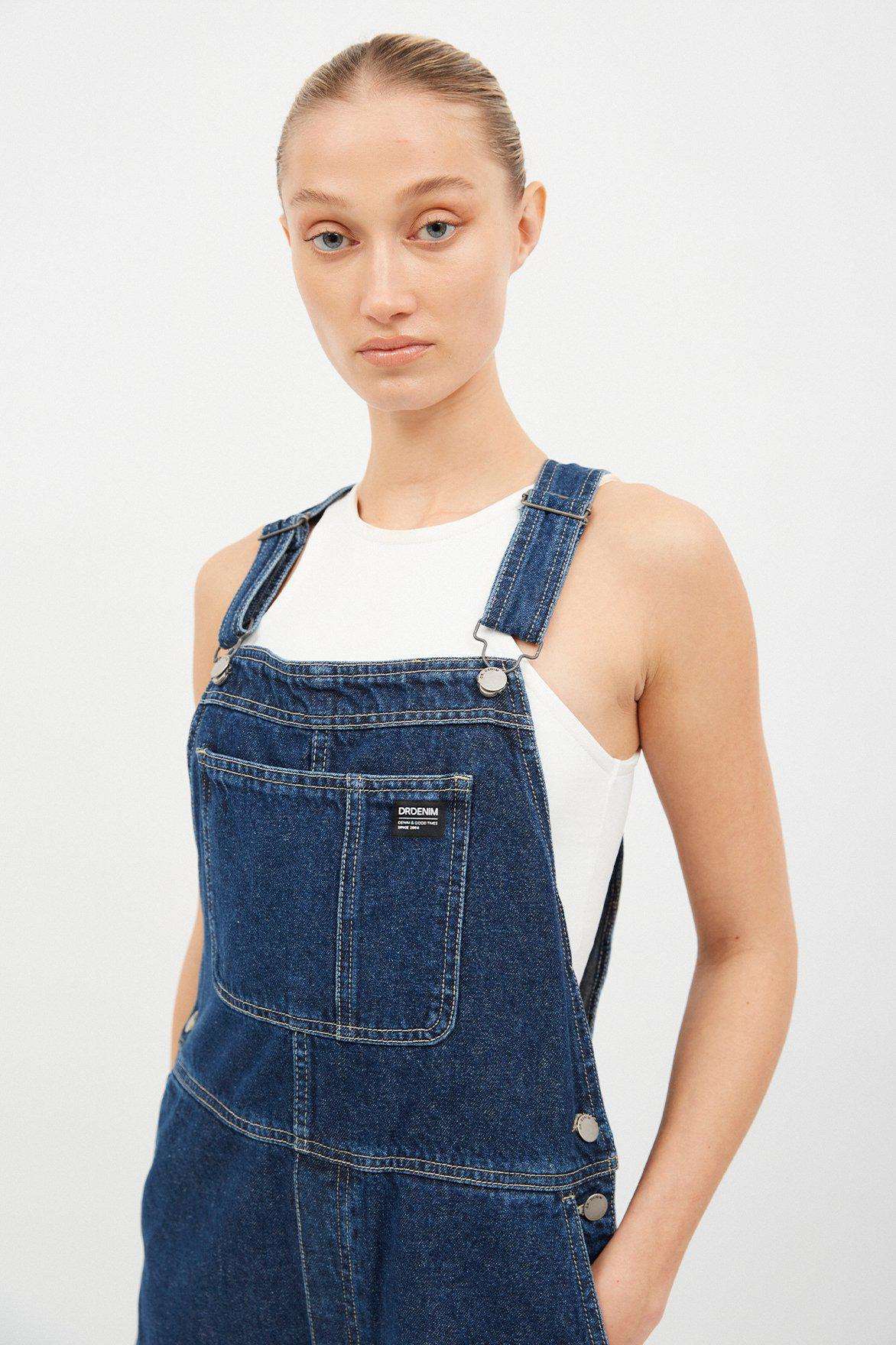 Dr Denim - Lydia Dungarees - Pebble Dark Retro