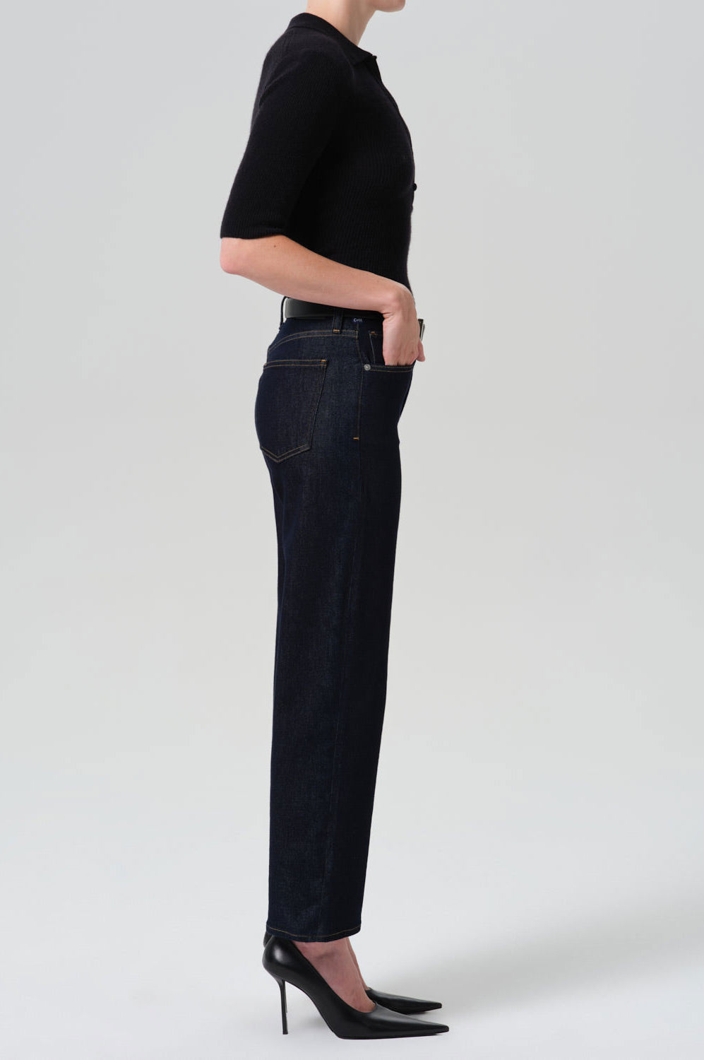 Citizens of Humanity Palma Straight Clean Hem Jeans - Inky Rinse