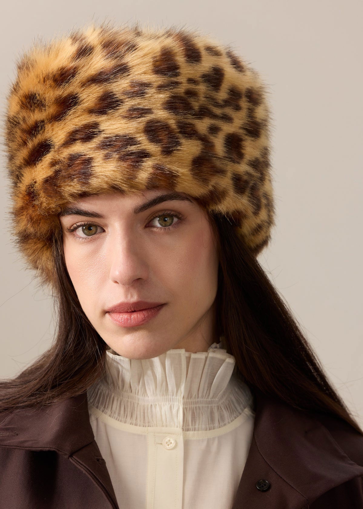 Helen Moore Faux Fur Pillbox Hat - Leopard