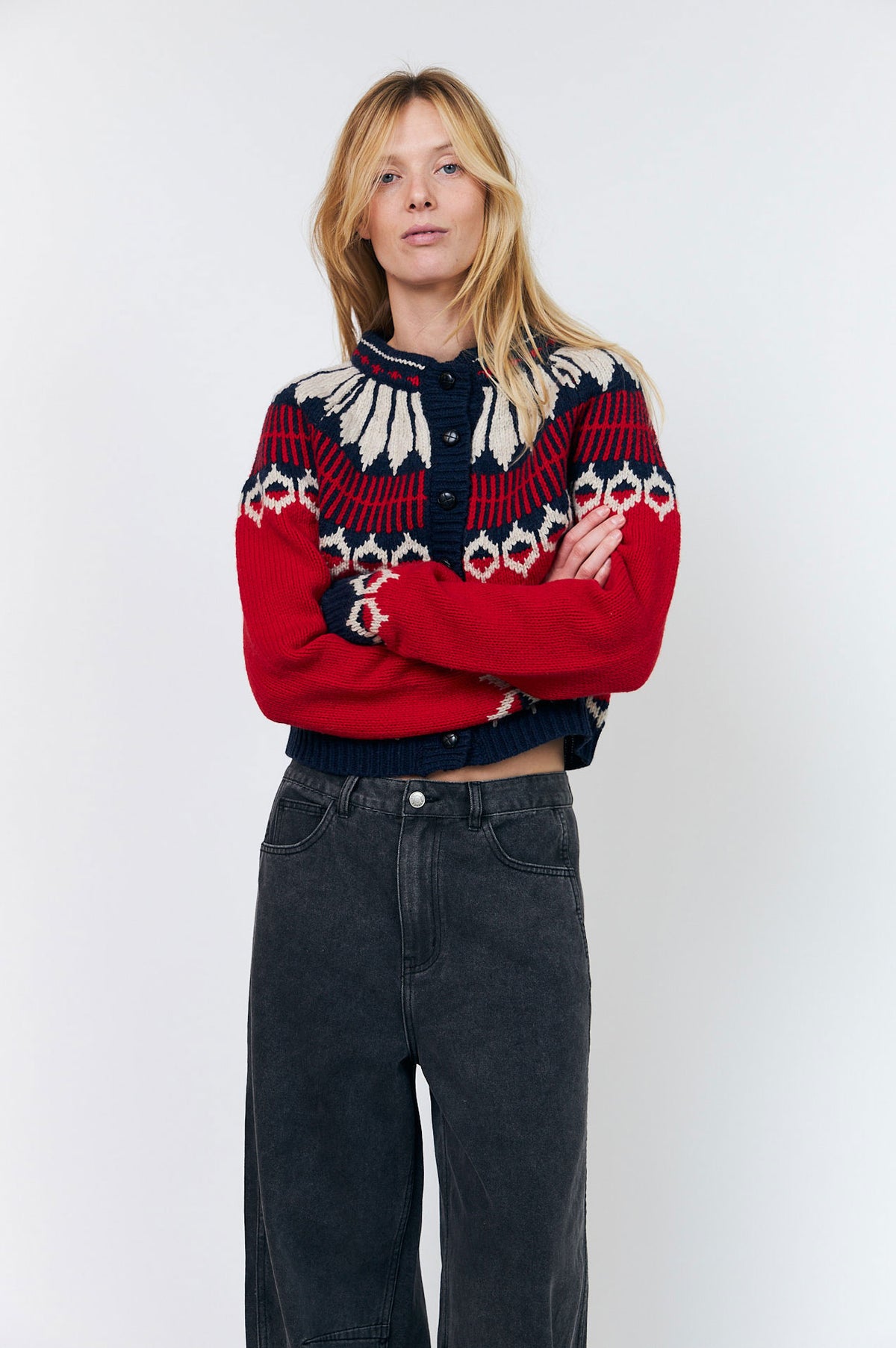 Lollys Laundry ClareLL Knit Cardigan - Red