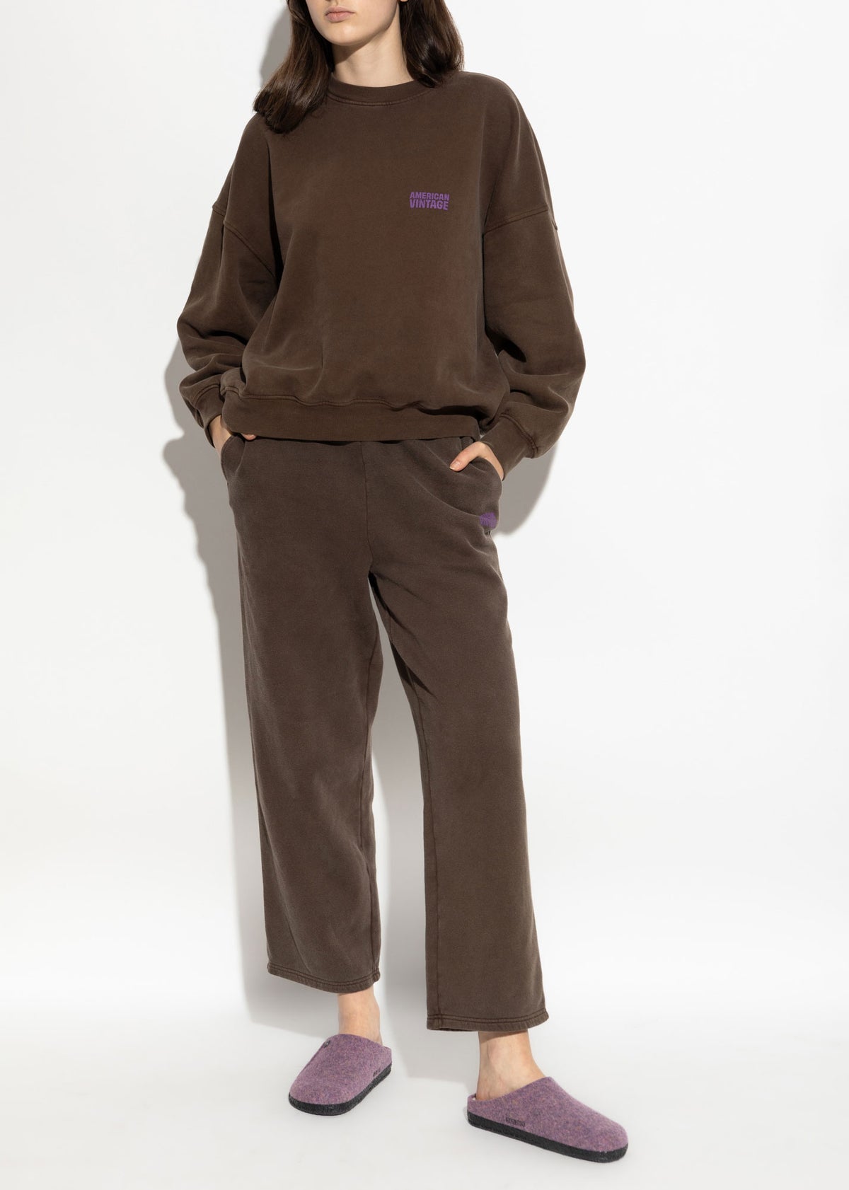 American Vintage Plizzy Joggers - Vintage Chestnut