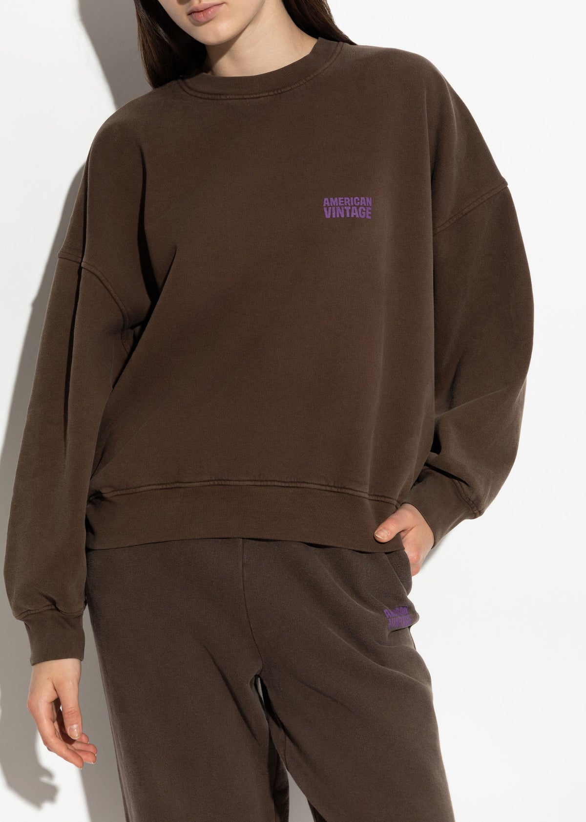 American Vintage Plizzy Sweatshirt - Vintage Chestnut