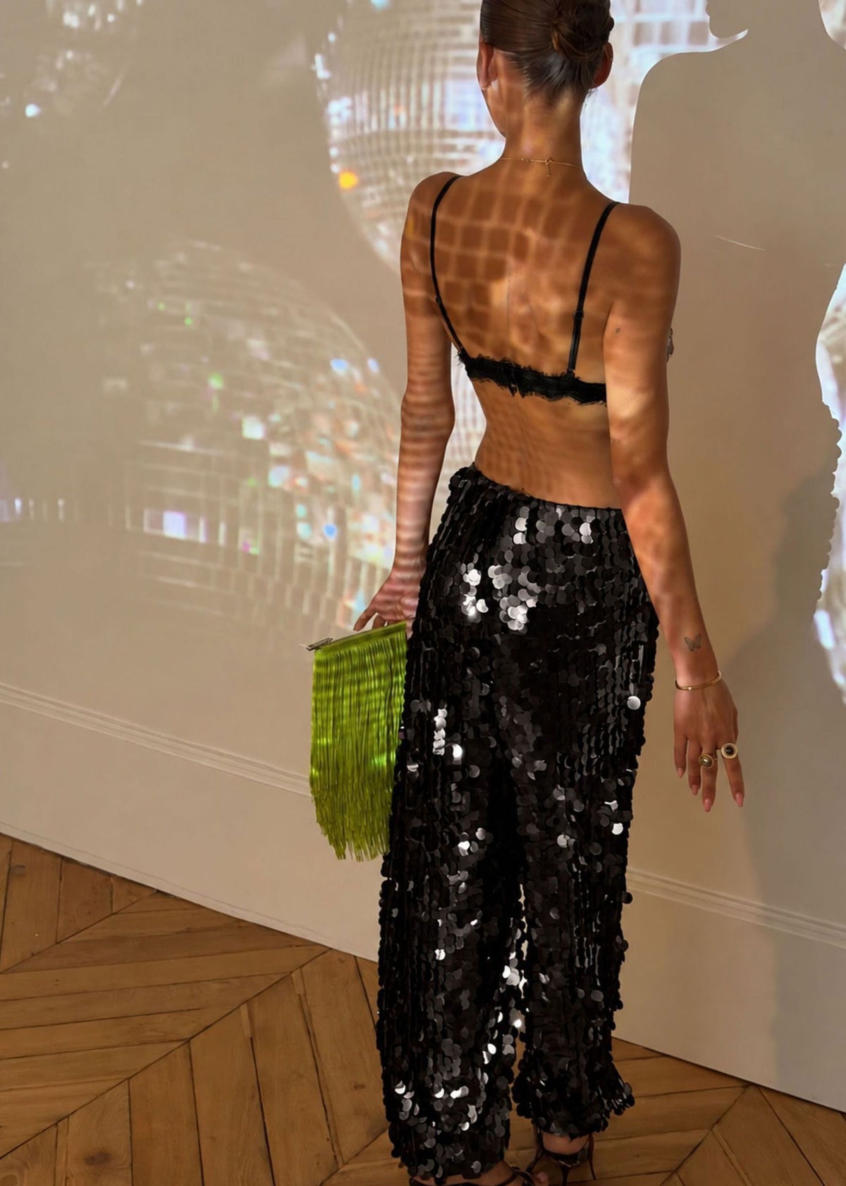 Never Fully Dressed Black Sequin Naomi Trouser
