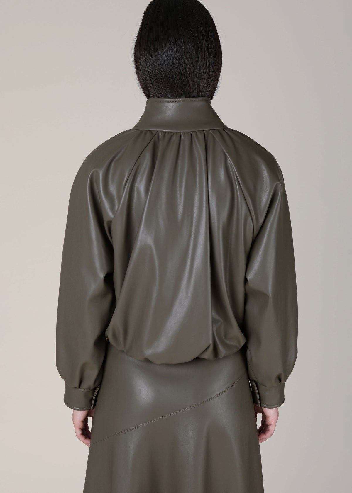 VI.VE.RE Salomi Faux Leather Bomber Jacket - Taupe