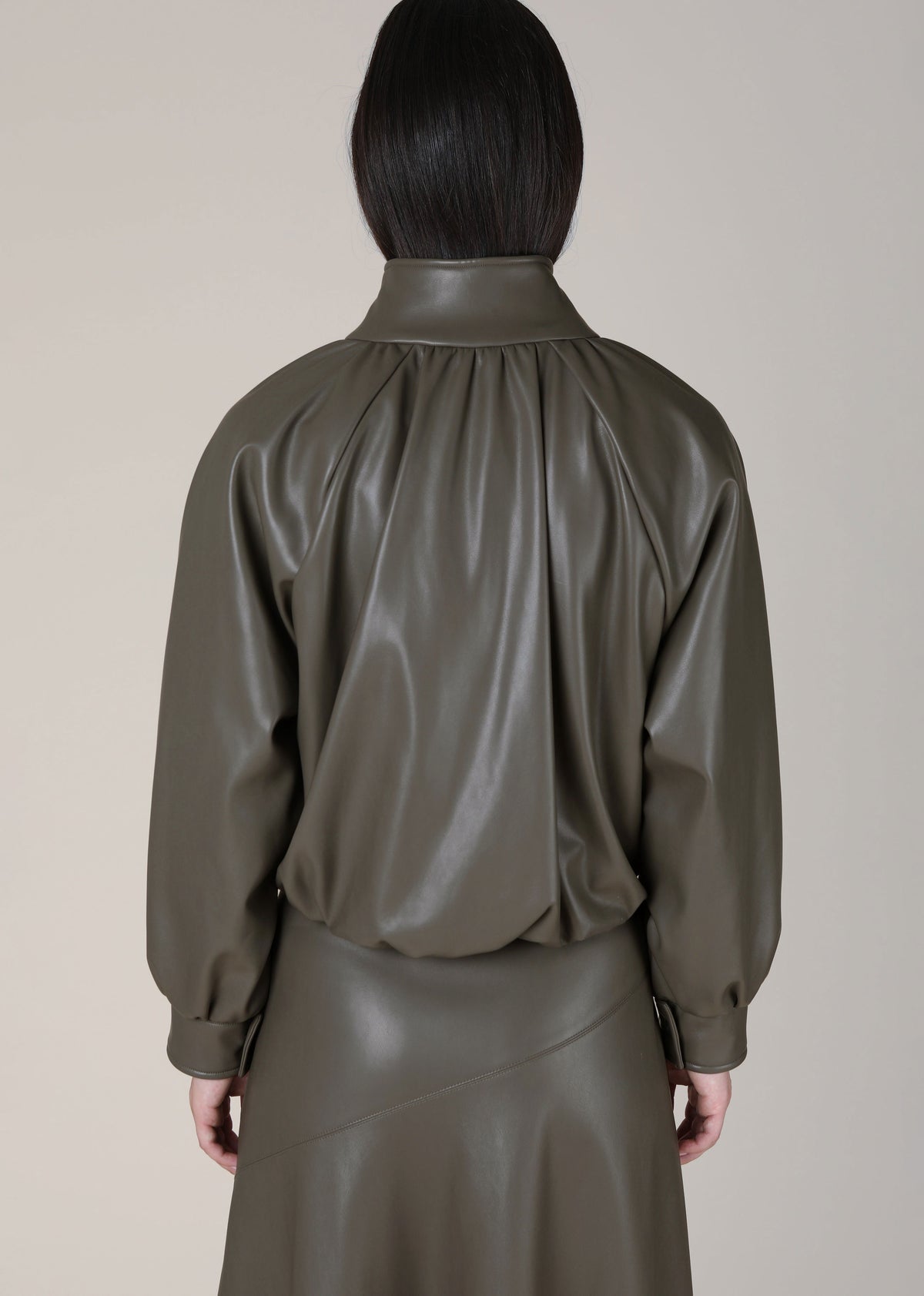 VI.VE.RE Salomi Faux Leather Bomber Jacket - Taupe
