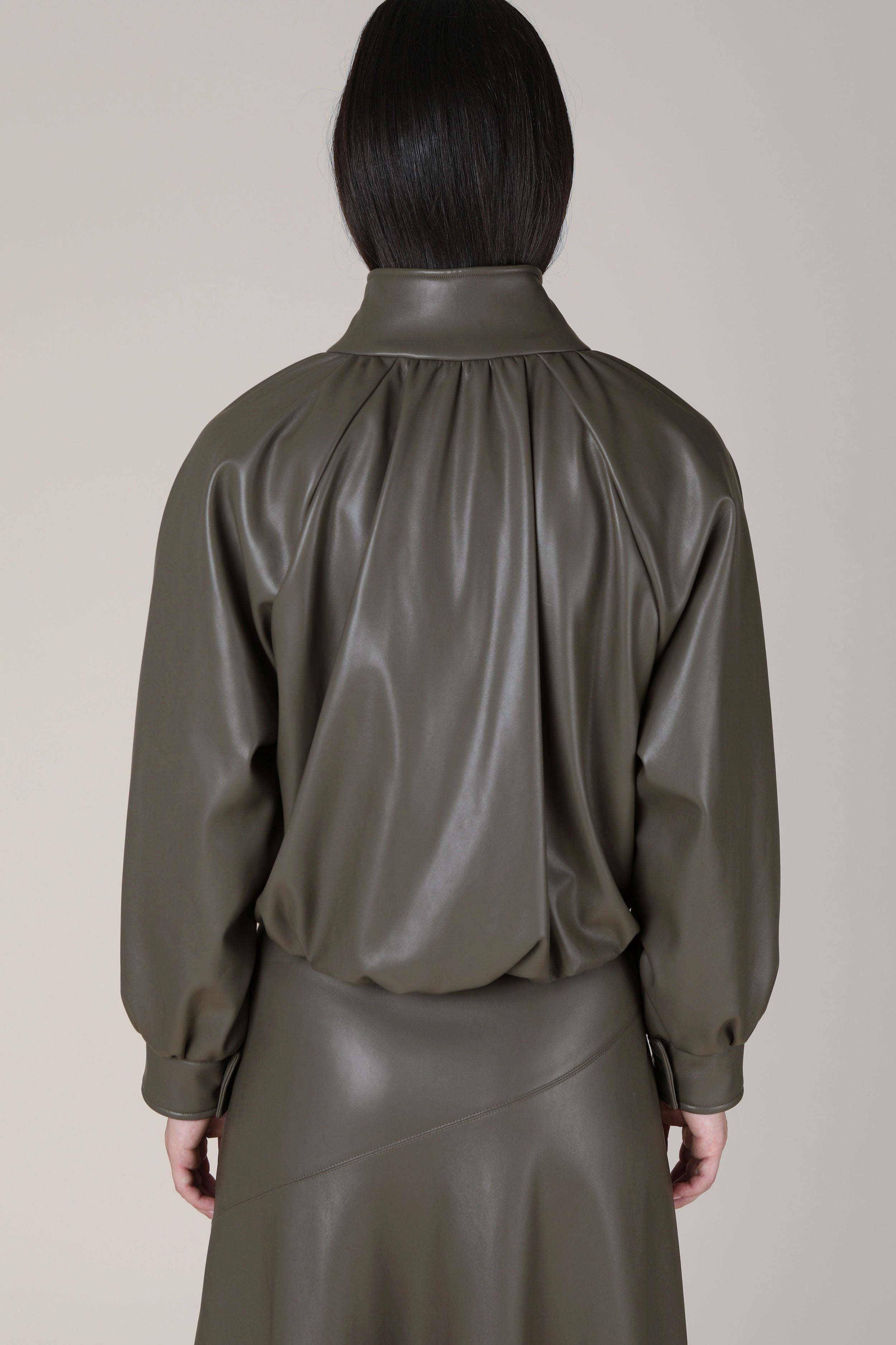 VI.VE.RE Salomi Faux Leather Bomber Jacket - Taupe