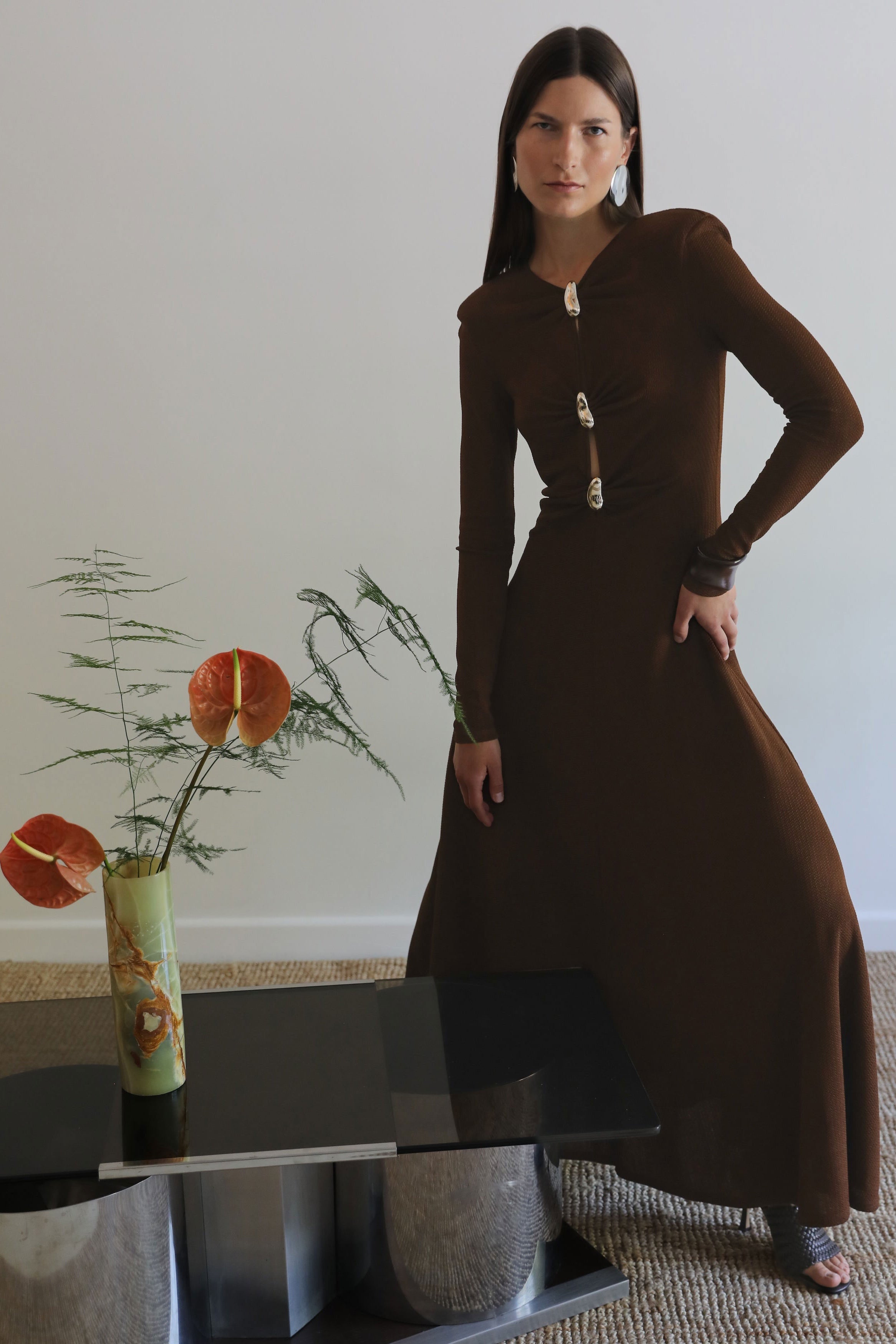 VI.VE.RE Hanna Fit And Flare Dress - Brown