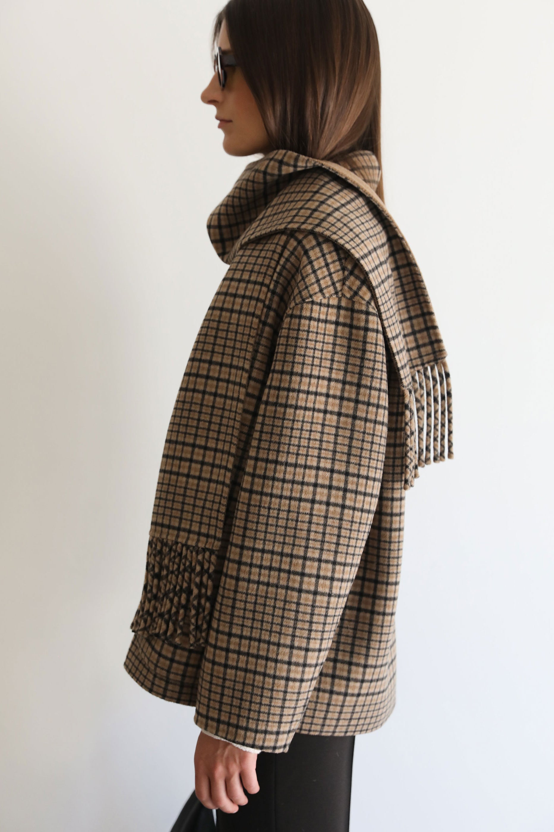 VI.VE.RE Quinn Double Faced Check Scarf Jacket
