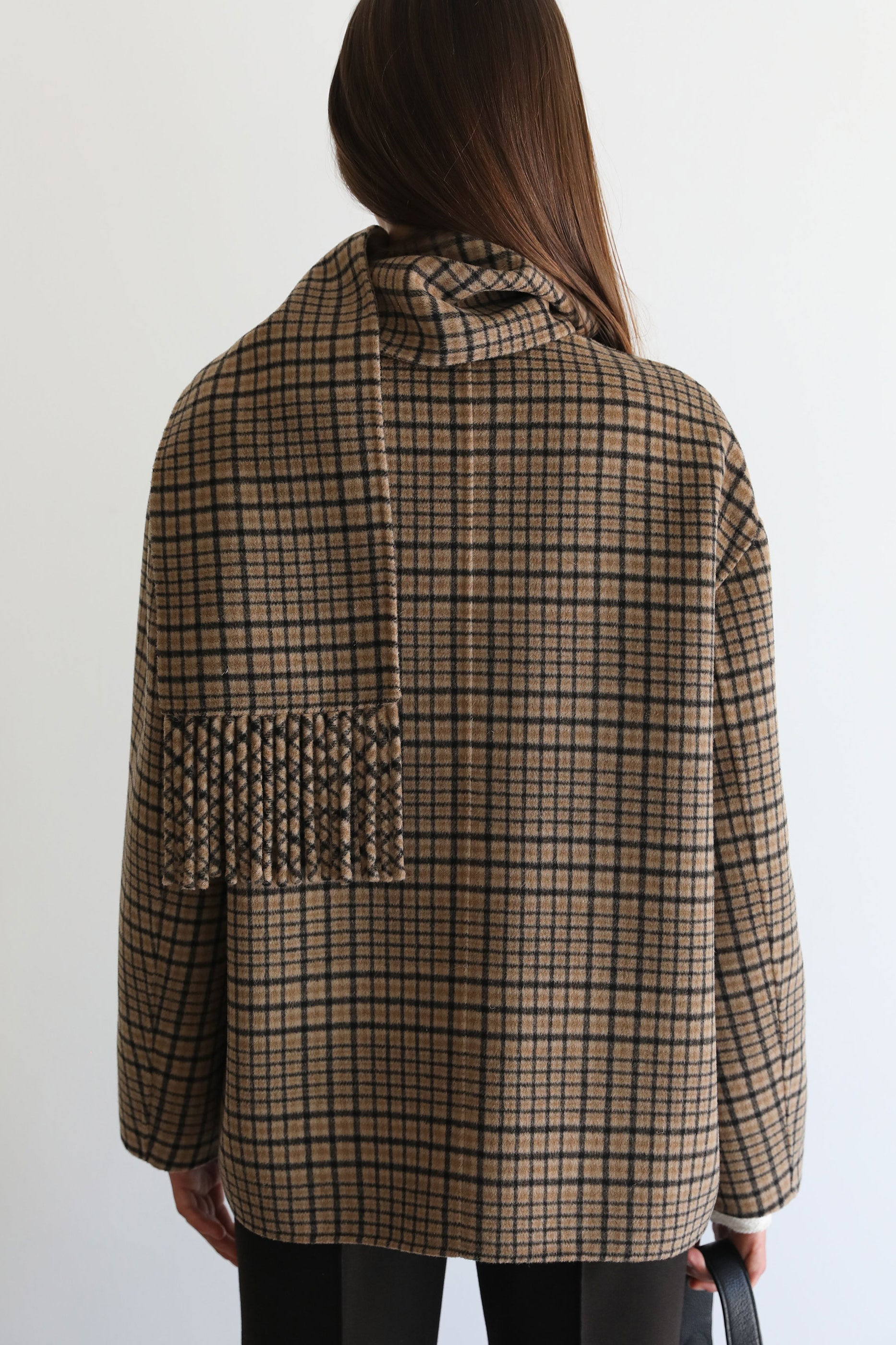 VI.VE.RE Quinn Double Faced Check Scarf Jacket