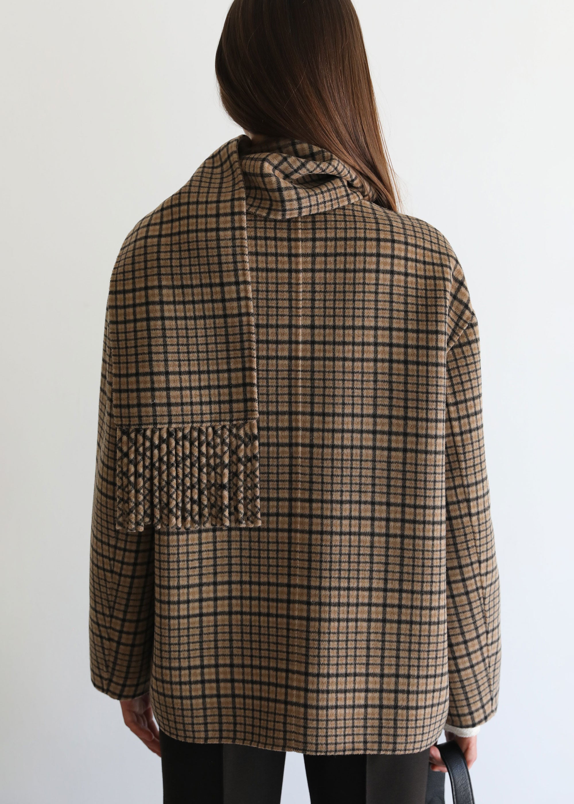 VI.VE.RE Quinn Double Faced Check Scarf Jacket