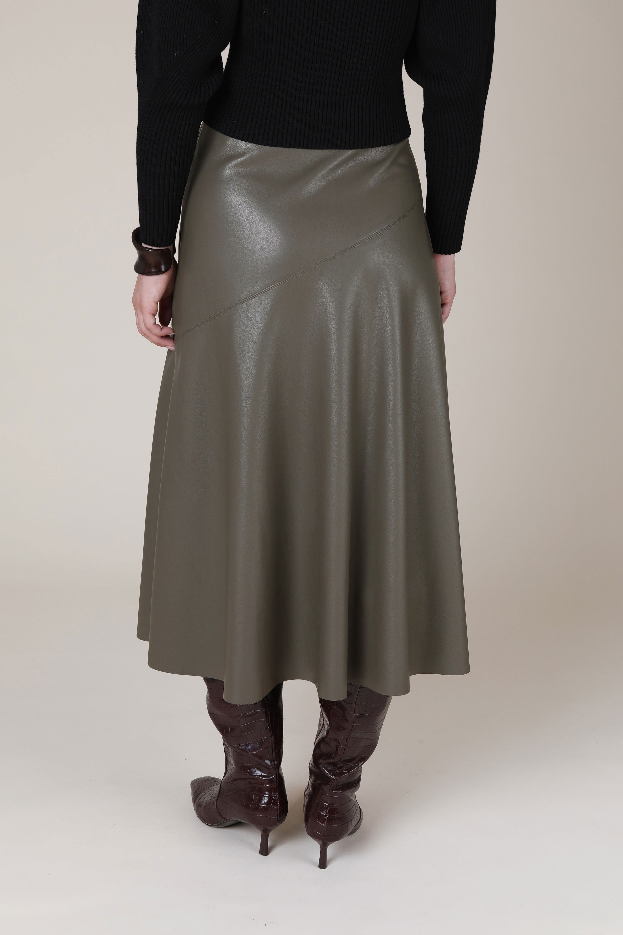 VI.VE.RE Rana Fit And Flare Skirt - Taupe
