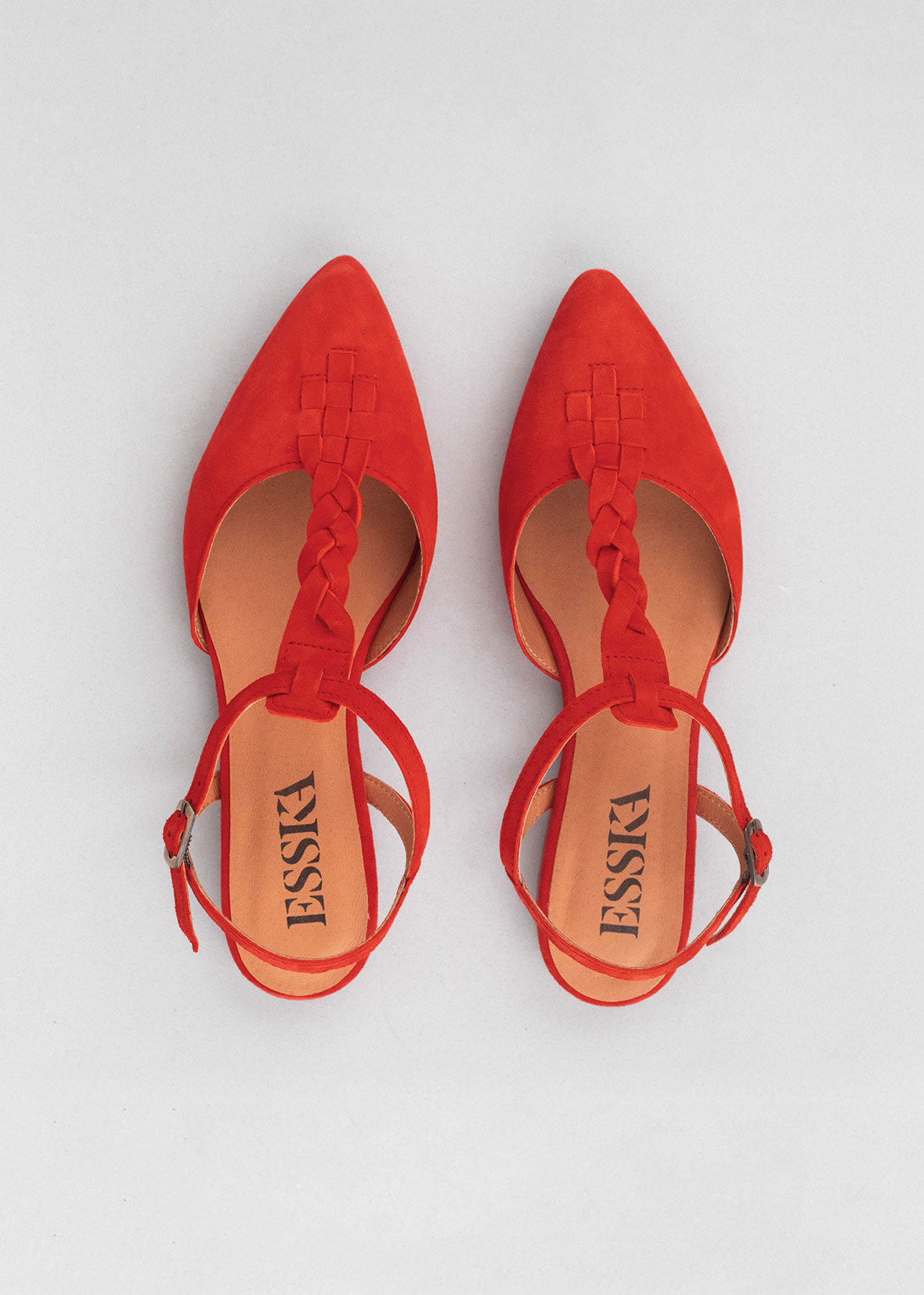 Esska Helena Red Suede T-Bar Shoe