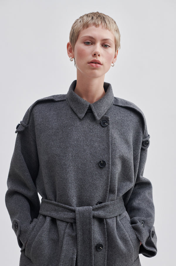 Second Female - Walance Coat - Dark Grey Melange