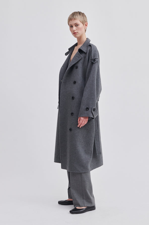 Second Female - Walance Coat - Dark Grey Melange