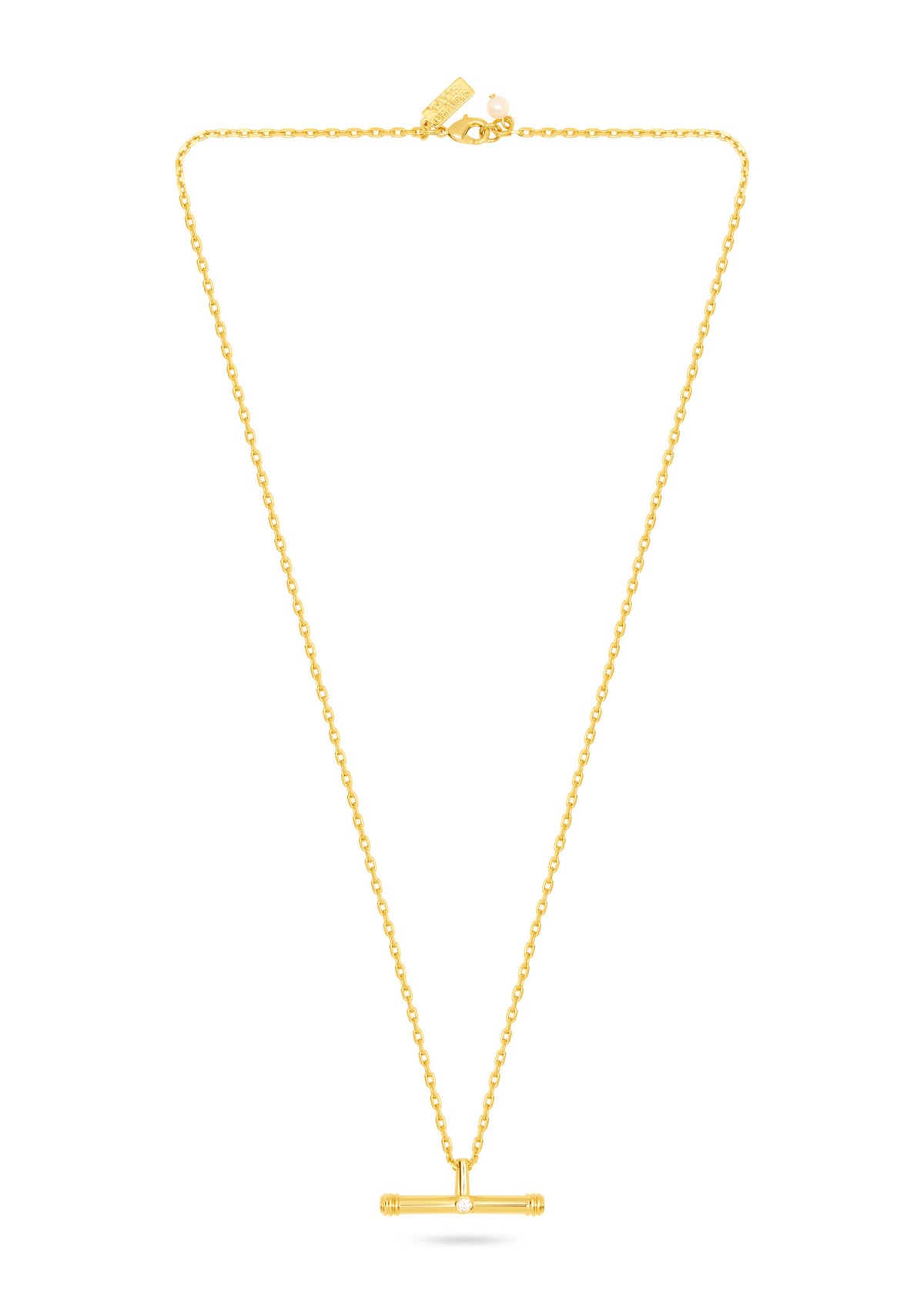 Talis Chains T- Bar Pendant Necklace LIGHT - Gold