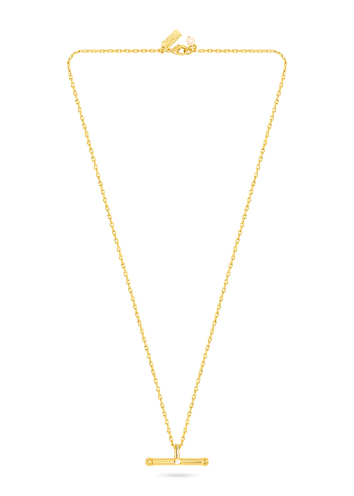 Talis Chains T- Bar Pendant Necklace LIGHT - Gold
