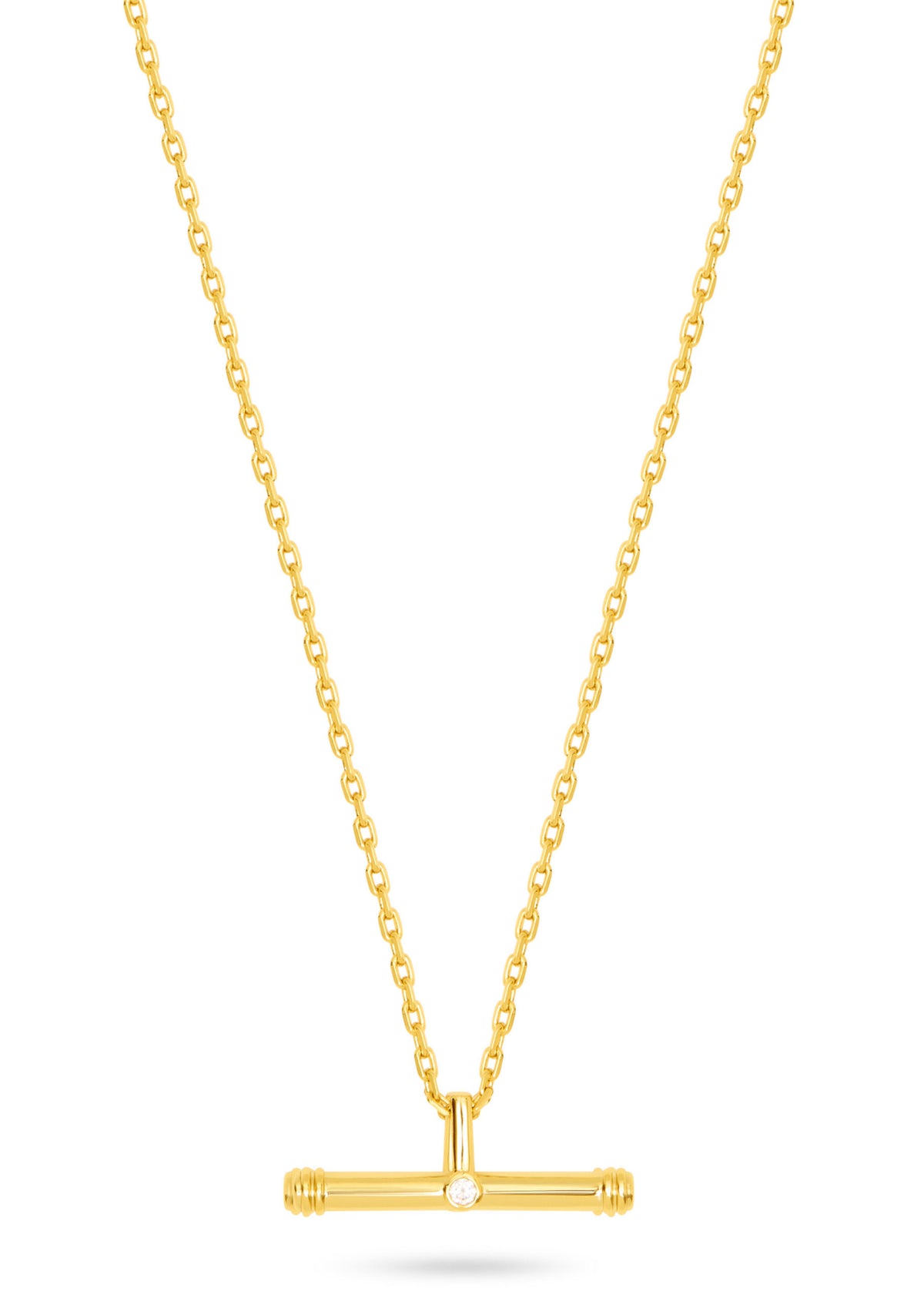 Talis Chains T- Bar Pendant Necklace LIGHT - Gold