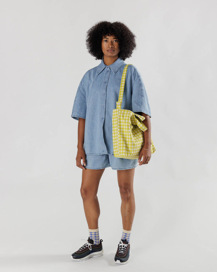 BAGGU - Horizontal Zip Duck Bag - Chartreuse Pixel