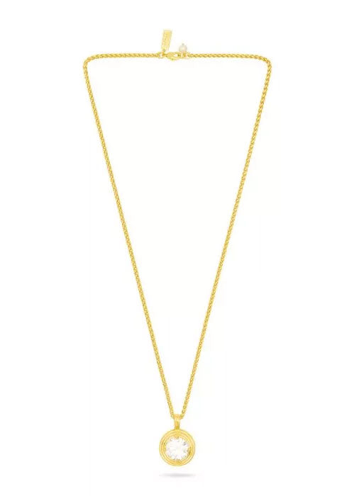 Talis Chains Halo Pendant Necklace- CZ