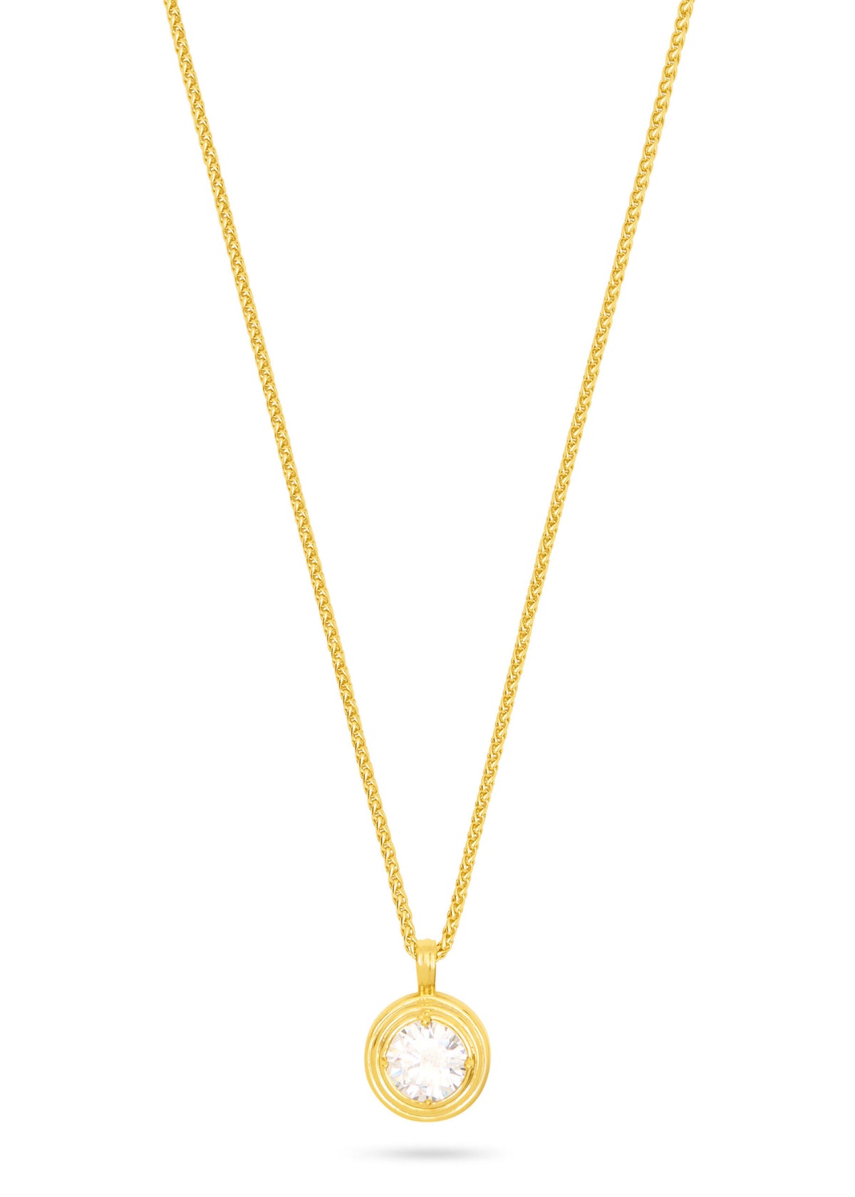 Talis Chains Halo Pendant Necklace- CZ