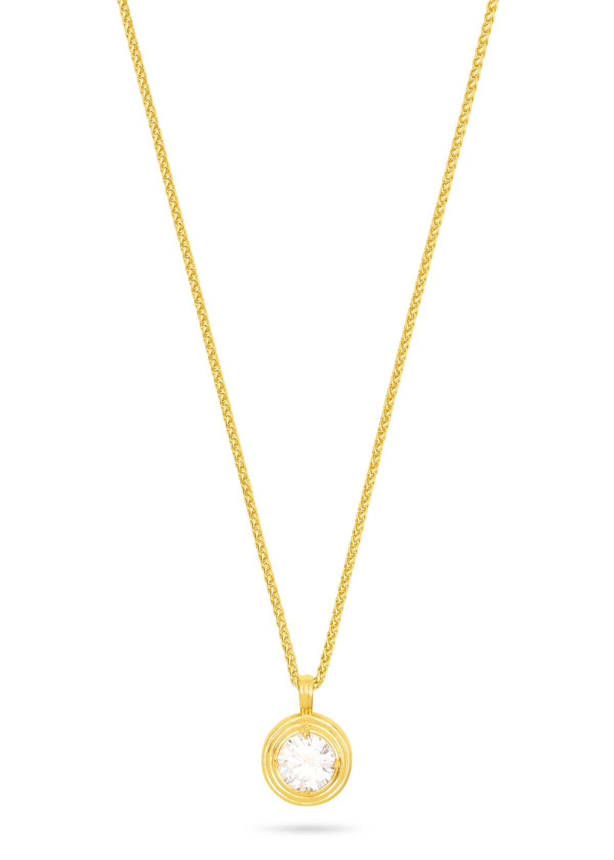 Talis Chains Halo Pendant Necklace- CZ