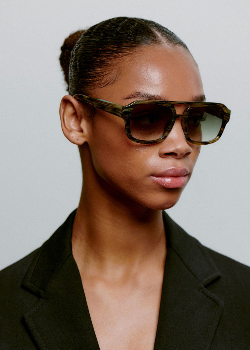 A. Kjaerbede Kaya Sunglasses - Striped Horn