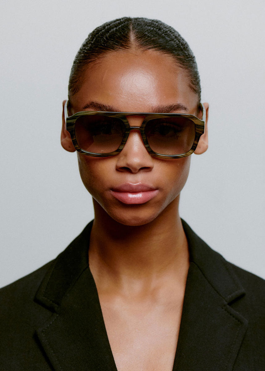 A. Kjaerbede Kaya Sunglasses - Striped Horn