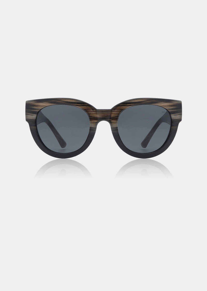 A. Kjaerbede Lilly Sunglasses - Striped Horn Black