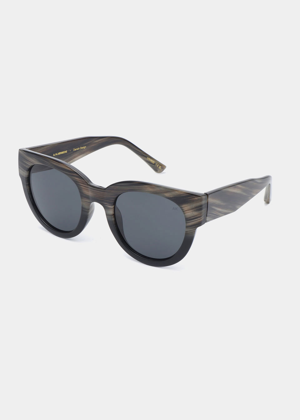 A. Kjaerbede Lilly Sunglasses - Striped Horn Black
