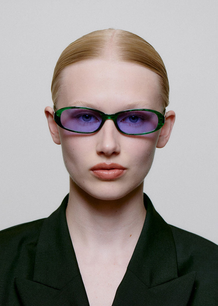 A. Kjaerbede Macy Sunglasses - Green Marble Transparent