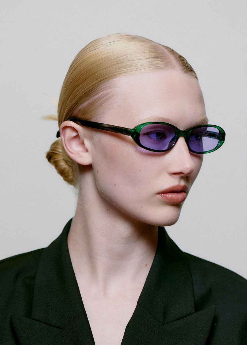 A. Kjaerbede Macy Sunglasses - Green Marble Transparent