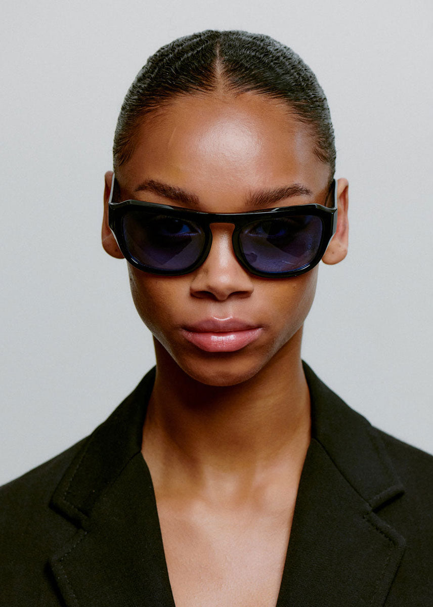 A. Kjaerbede Max Sunglasses - Black (Blue Lens)