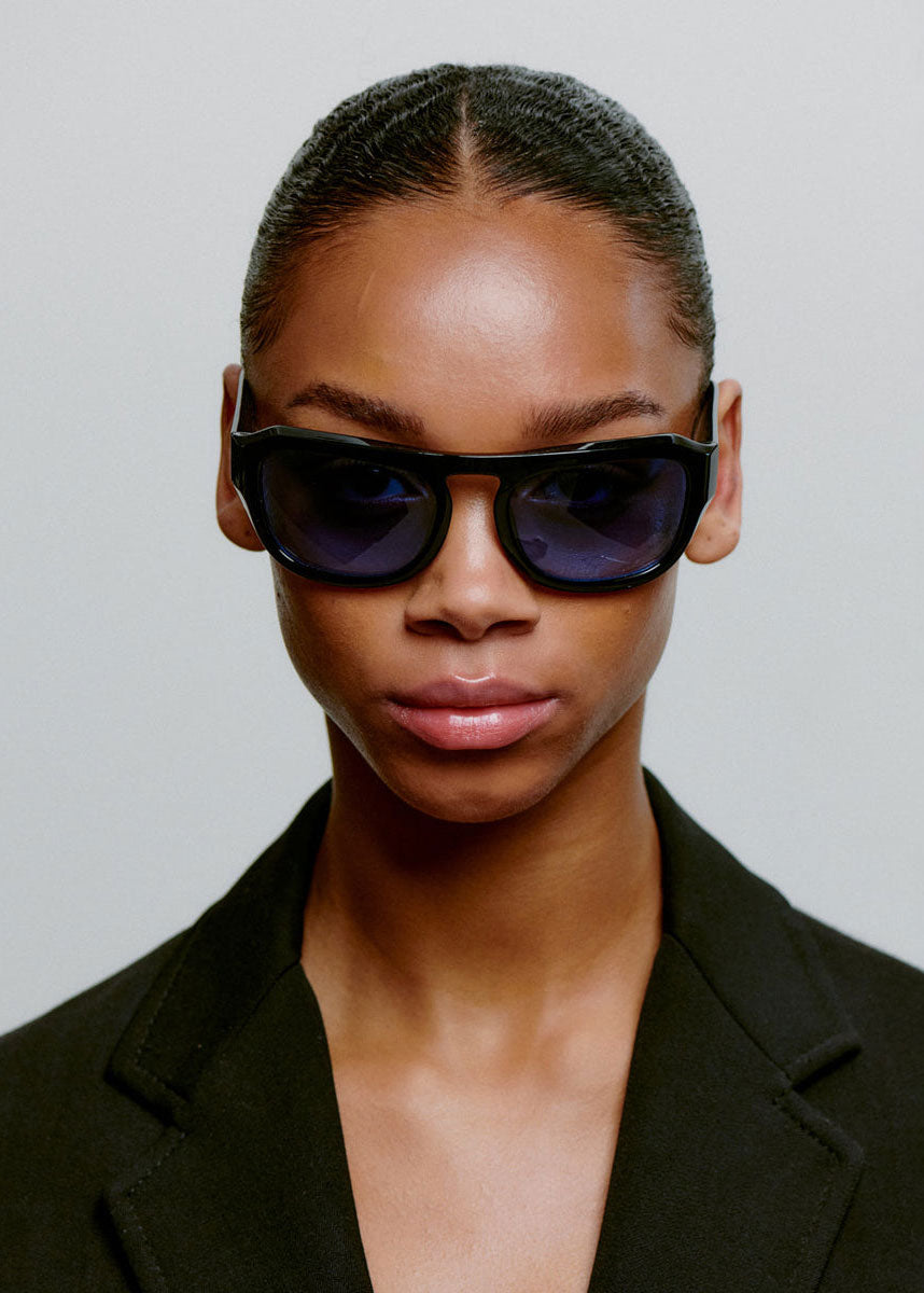 A. Kjaerbede Max Sunglasses - Black (Blue Lens)