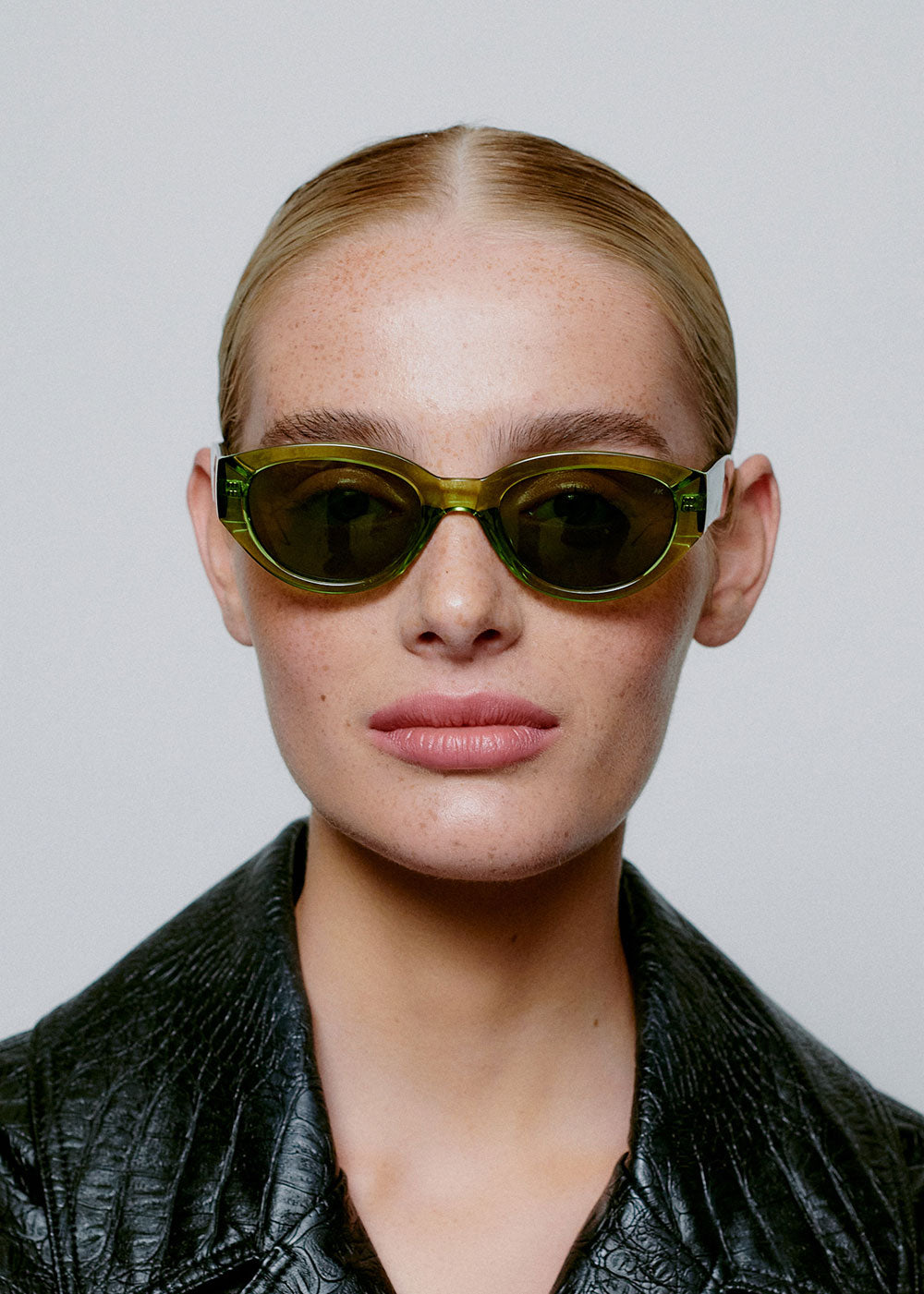 A. Kjaerbede Winnie Sunglasses - Light Olive Transparent
