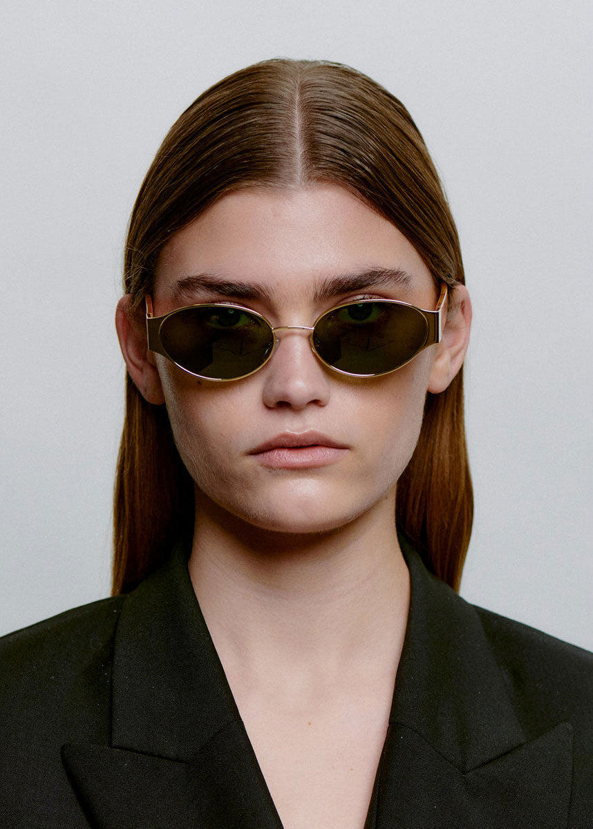 A. Kjaerbede Bella Sunglasses - Gold Burnt Amber