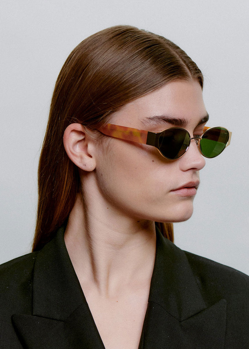 A. Kjaerbede Bella Sunglasses - Gold Burnt Amber
