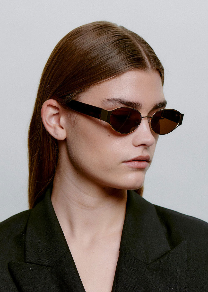 A. Kjaerbede Bella Sunglasses - Gold Demi Tortoise