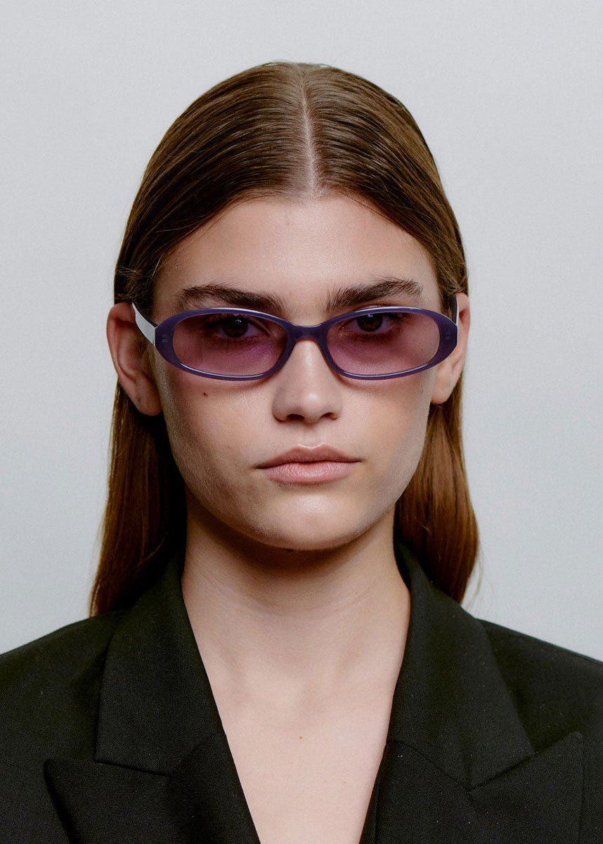 A. Kjaerbede Worn front-on by a model with the lenses on
