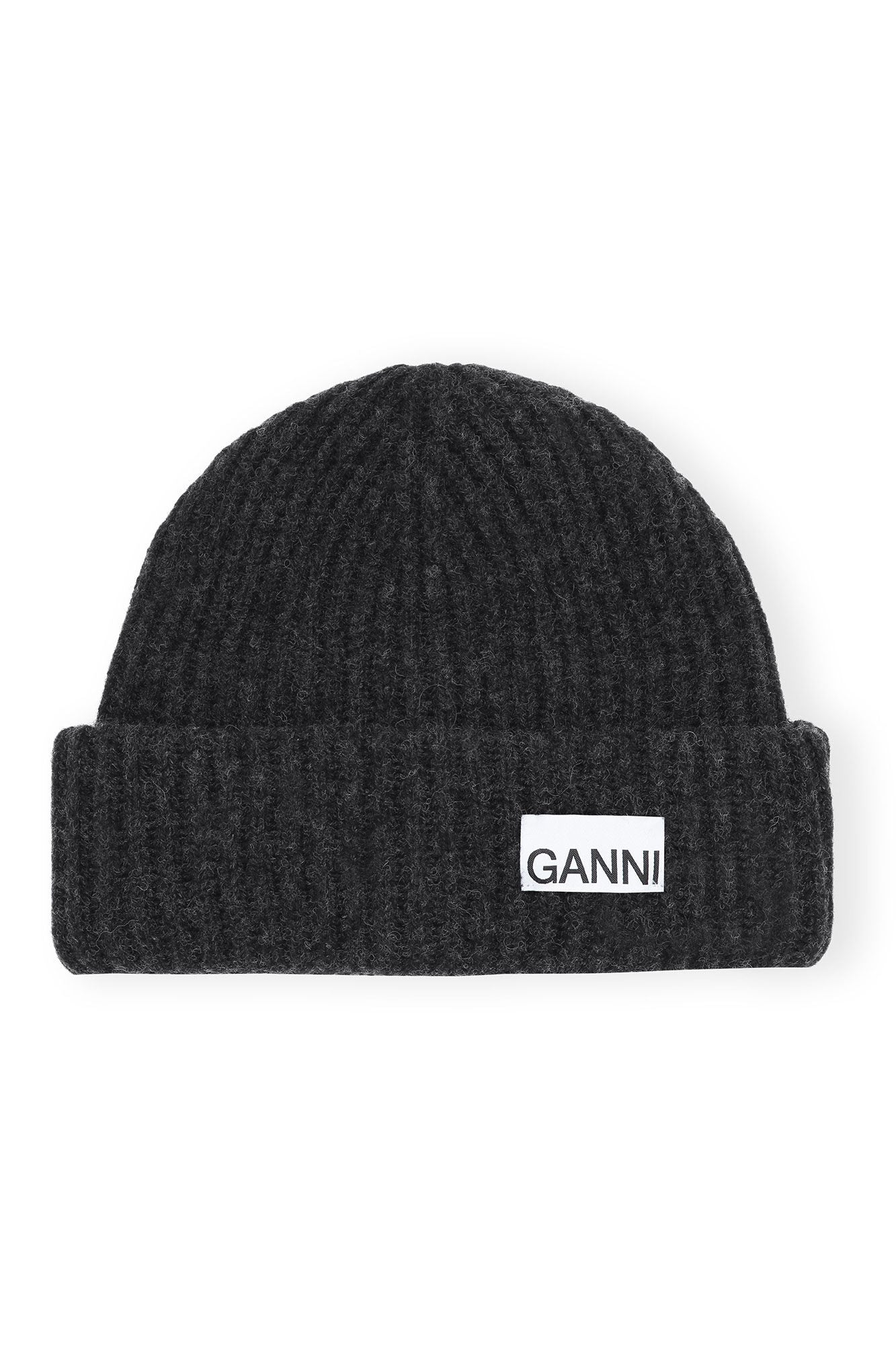 GANNI - Light Structured Rib Beanie - Phantom
