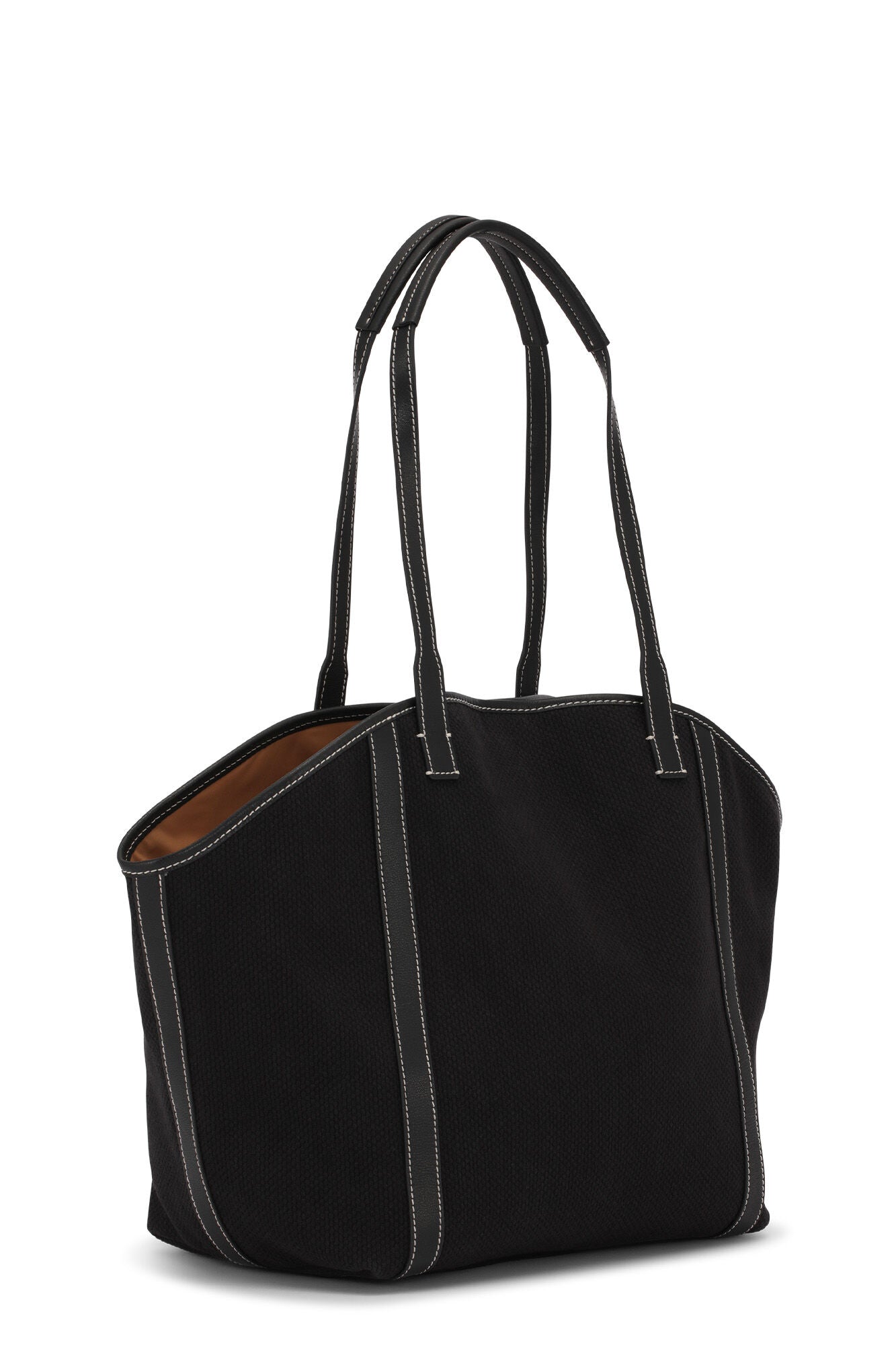 GANNI - Soft Banner Large Tote Canvas Bag - Black