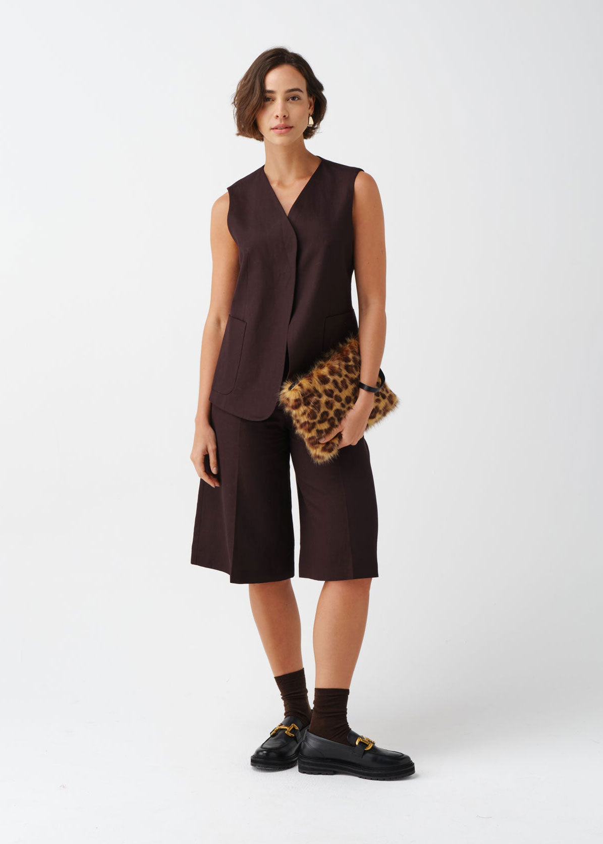 Helen Moore Clutch Bag with Wrist Strap - Leopard