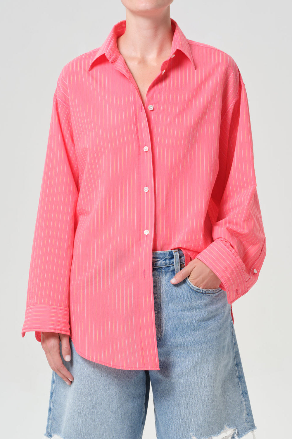 Agolde Sona Shirt - Fontana Stripe/Candy