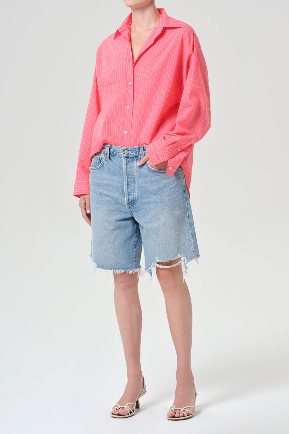 Agolde Sona Shirt - Fontana Stripe/Candy
