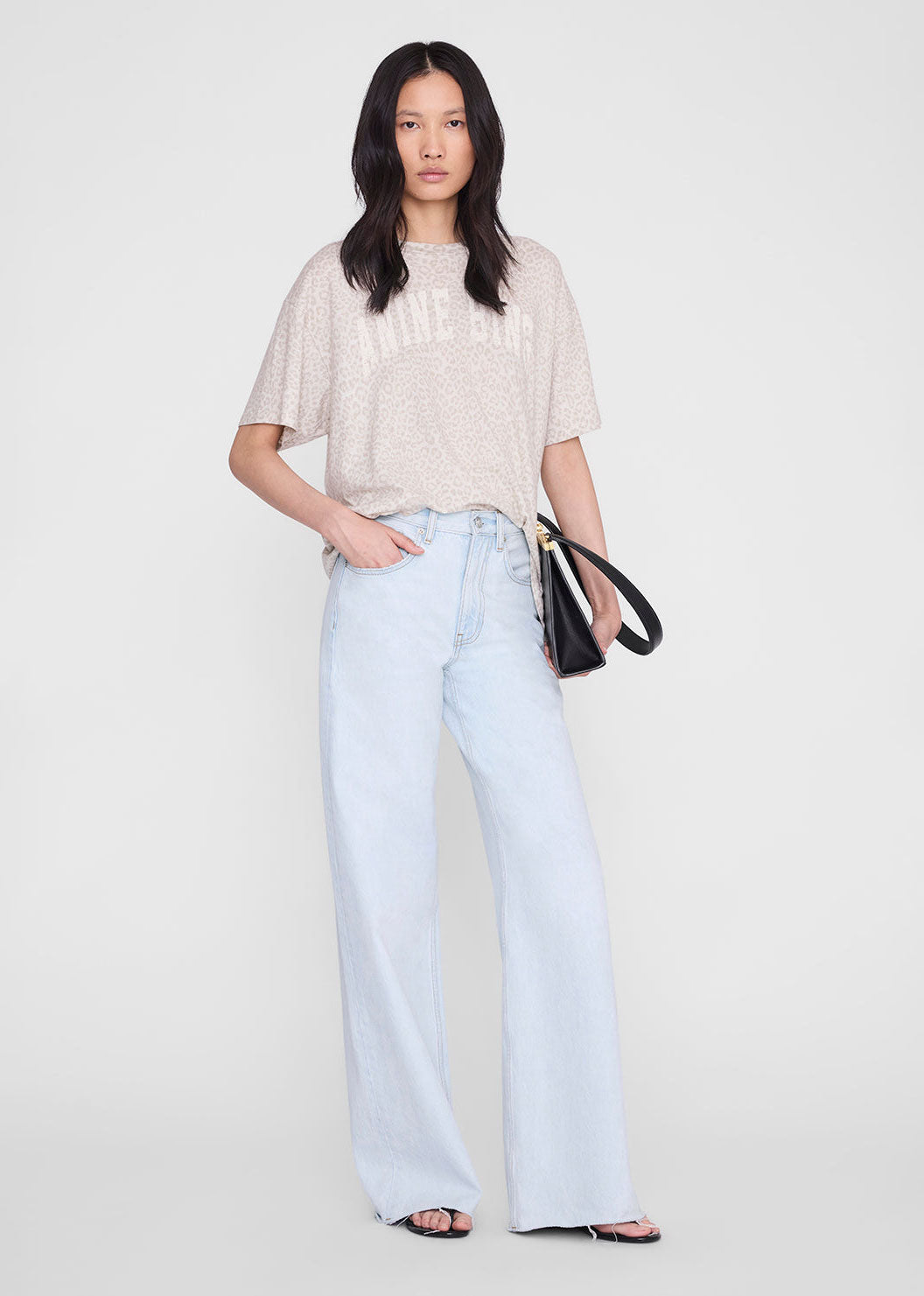 Anine Bing Cade Tee Anine Bing - Washed White Leopard