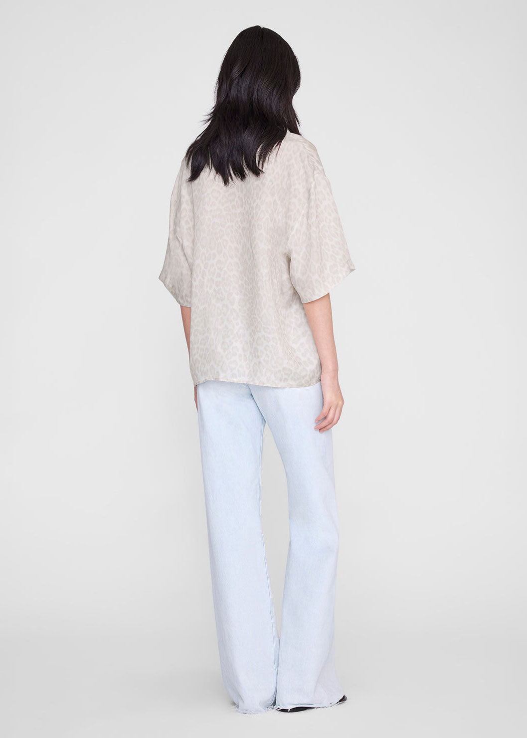 Anine Bing Coco Shirt - Washed White Leopard