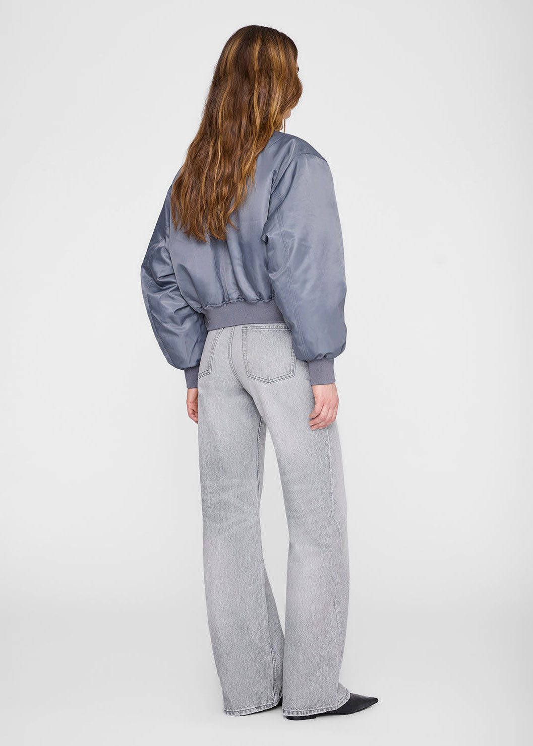 Anine Bing Cropped Leon Bomber - Dark Grey