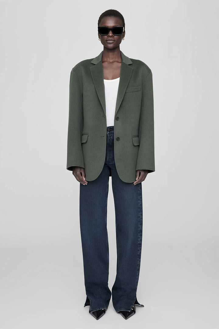 Anine Bing - Quinn Blazer - Olive Cashmere Blend
