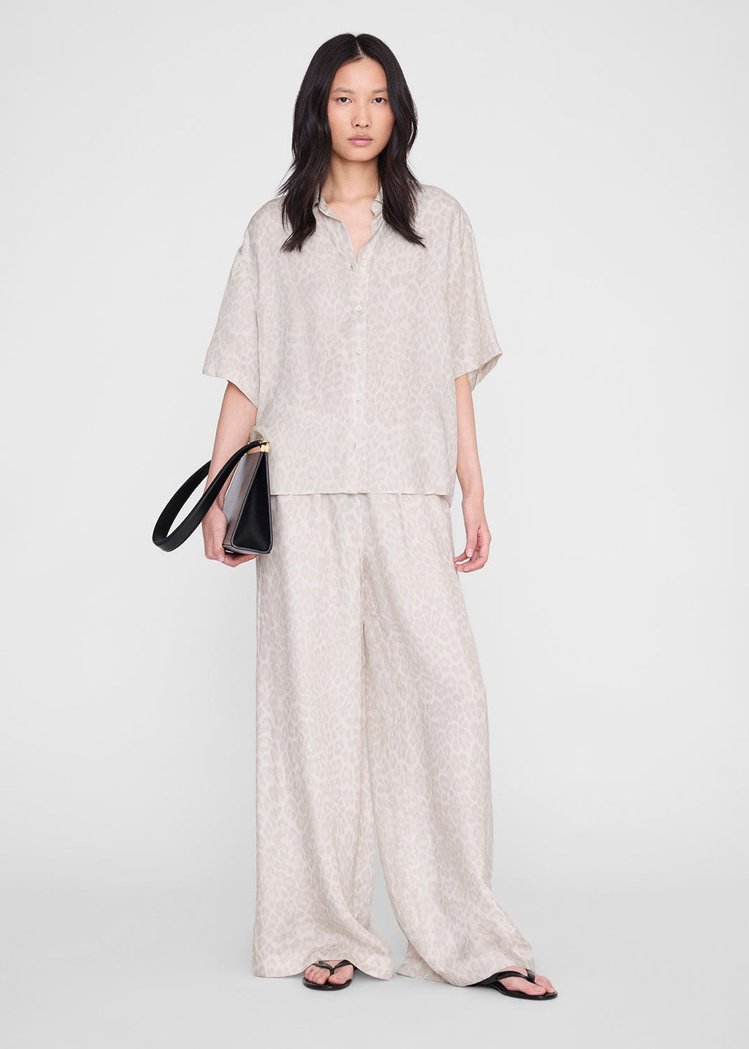 Anine Bing Roslyn Pant - Washed White Leopard