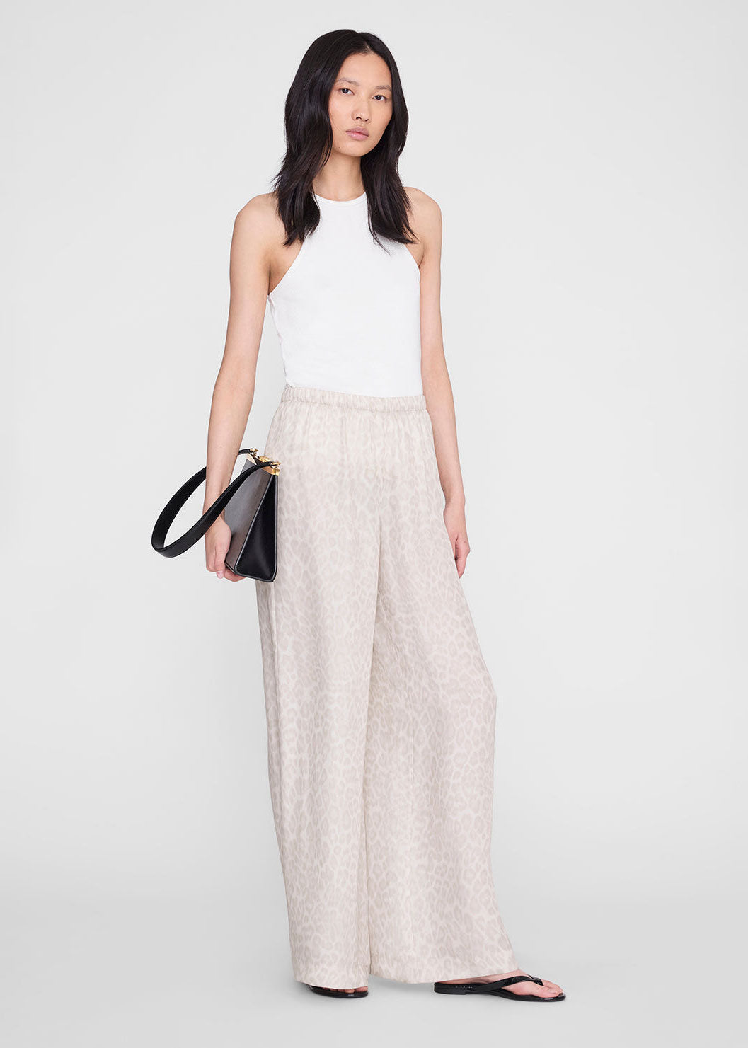 Anine Bing Roslyn Pant - Washed White Leopard
