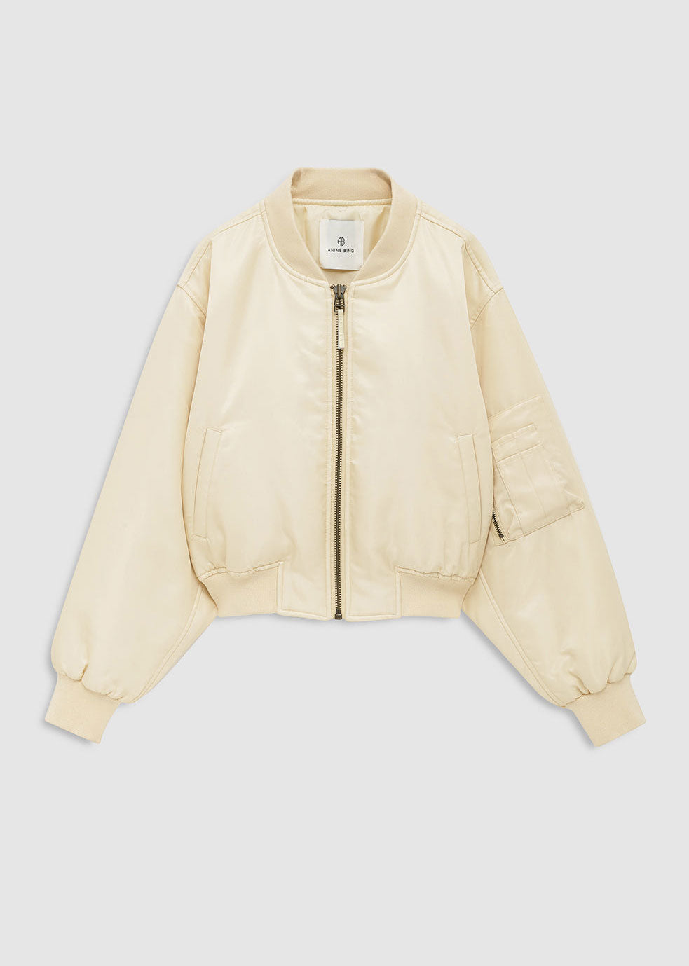 Anine Bing Cropped Leon Bomber - Butter Yellow